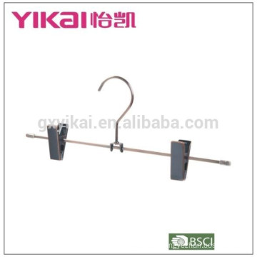 Wholesale rust-proof chrome plated trousers/skirt hanger with metal clips in qntique finishing